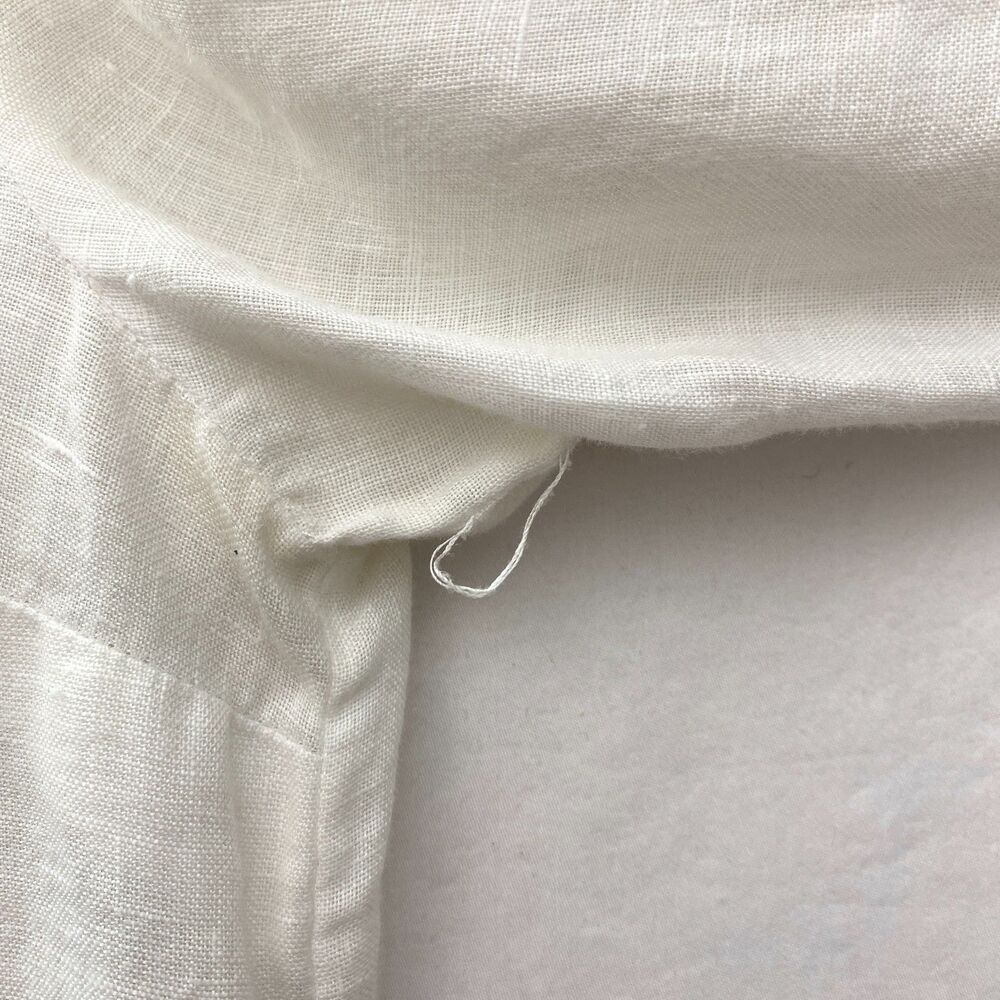Martin & Osa Linen Shirt Button Up Roll Tab Sleeve Womens 2 White Military - Picture 8 of 14
